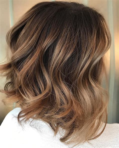 shoulder length brown hair balayage|balayage on medium brown hair.